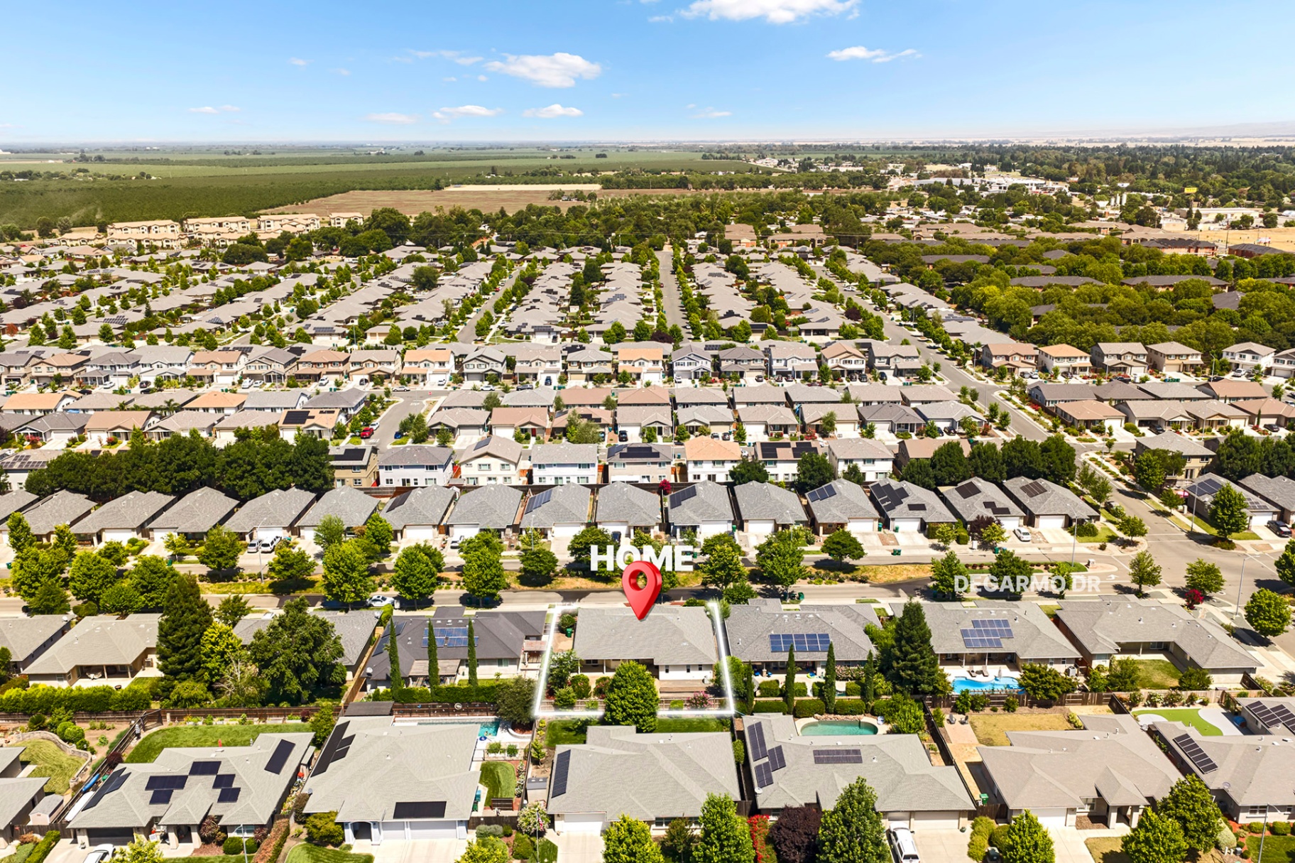 Aerial of surrounding neighborhood