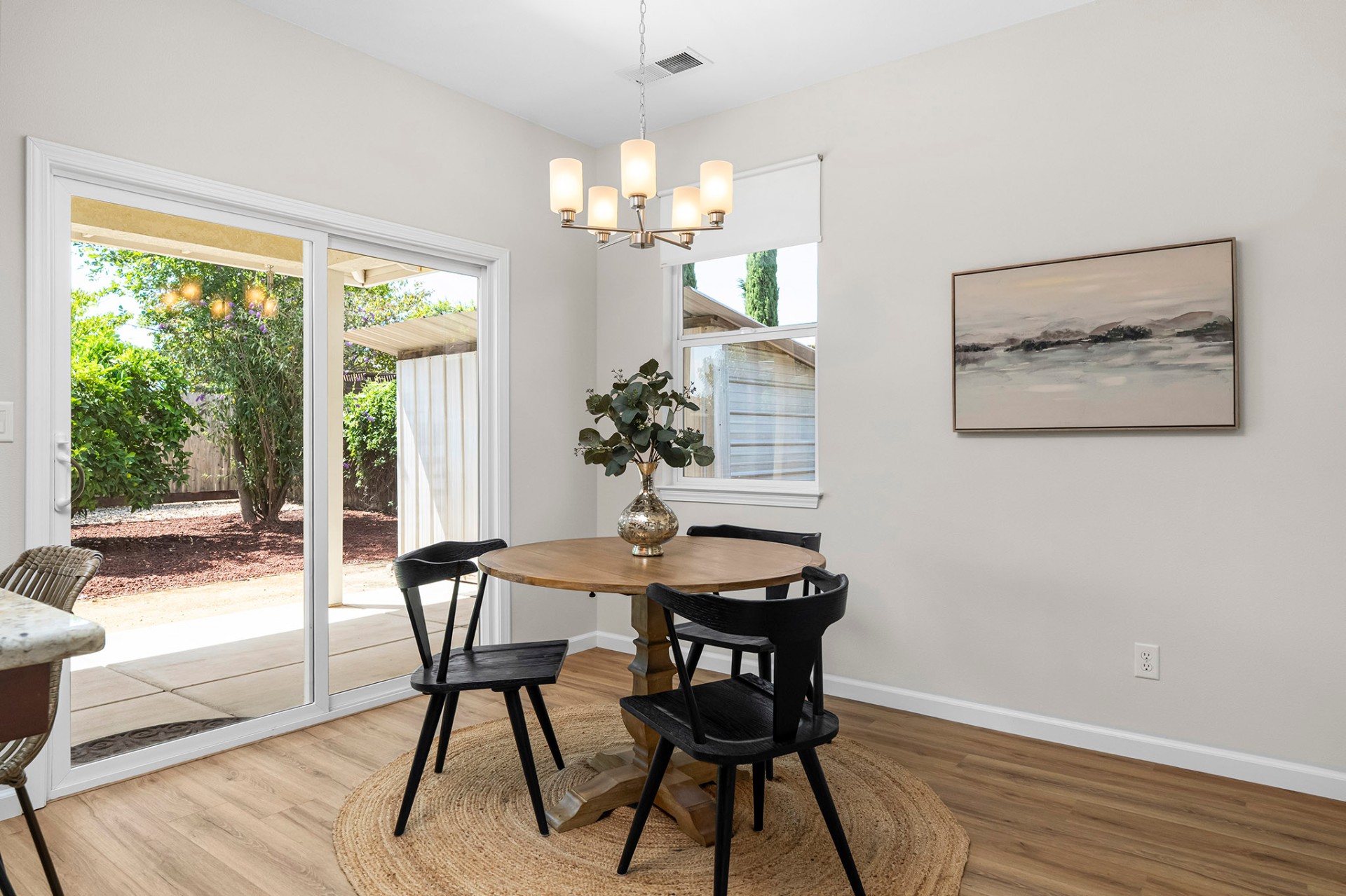 Breakfast nook with patio access