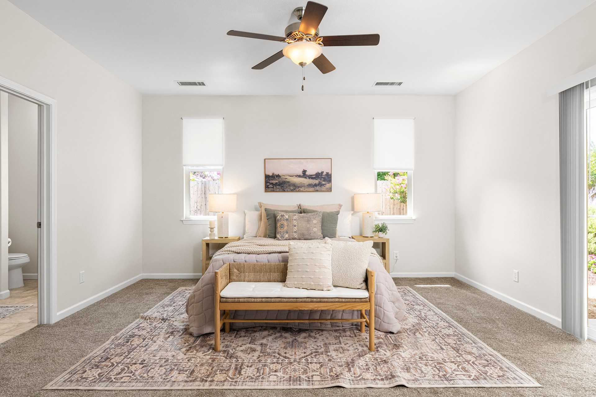 Spacious primary bedroom